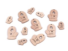     Holzdekoration zum Aufkleben - 12 St/Set Kränze