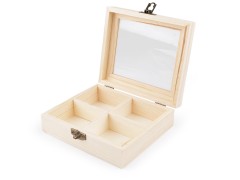 Holzbox mit Glasfenster - 13 x 15 cm Aufbewahrung, Reinigung
