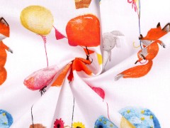             Baumwollstoff/Leinwand Ballons/Tiere 