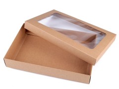 Papierbox natural mit Fenster - 4 St./Packung 