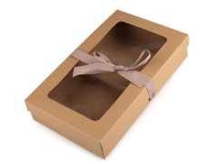 Geschenkbox aus Papier mit Fenster und Band - 5 St./Packung 