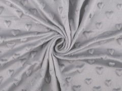 Minky 3D Herzen Samt, Fleece, Microplüsch