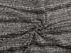 Kunstfell meliert - Grau Samt, Fleece, Microplüsch