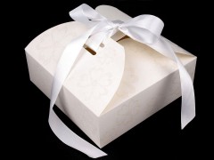 Geschenkbox aus Papier mit Schleife und Glitter - 5 St./Packung Boxen, Säckchen