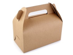 Papierbox natural mit Griff Geschenke einpacken