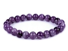 Armband aus Mineralien, Amethyst Mineral, echte Perlen