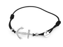 Armband elastisch Anker aus Edelstahl - Schwarz Armbänder, Ringe