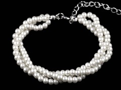 Perlenarmband 3 Reihen - Weiß Armbänder, Ringe