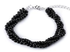 Perlenarmband 3 Reihen - Schwarz Armbänder, Ringe
