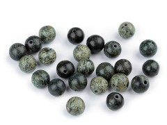   Mineral Perlen russischer Serpentinit grün - 15 St./Packung 